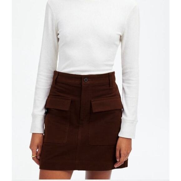 Madewell Utility Mini Skirt in Moleskin Dark Chicory  6 - Picture 1 of 12